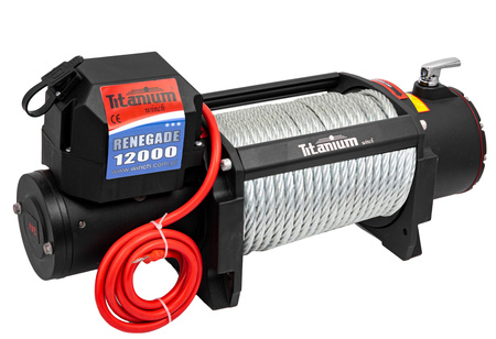 Wyciągarka wciągarka do lawety 12000 lbs 12V 5,5 T lina stalowa 2x pilot TITANIUM WINCH