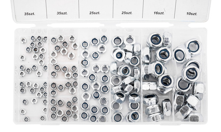 Zestaw nakrętek z uszczelnieniem nakrętki kontrujące M4-M12 146szt GEKO