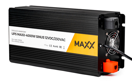 Przetwornica prądu napięcia UPS sinus 12v 230v MAXX 2000/4000W LCD PILOT 4SUN