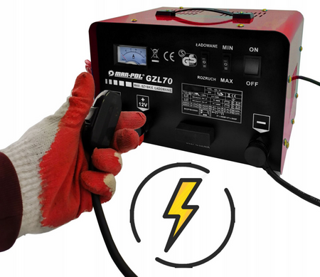 Prostownik samochodowy z rozruchem do akumulatorów 200a 12v 24v 50-500ah MAR-POL
