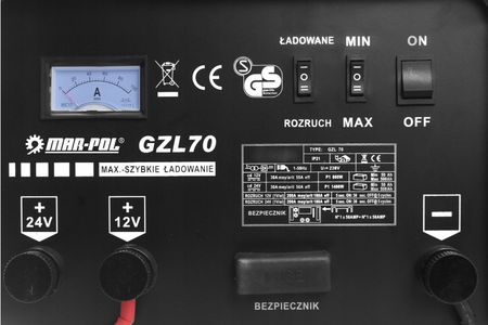 Prostownik samochodowy z rozruchem do akumulatorów 200a 12v 24v 50-500ah MAR-POL