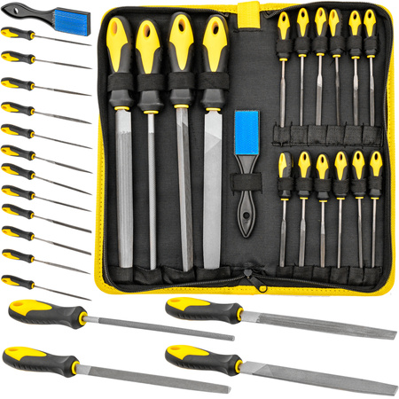 Zestaw pilników do metalu drewna iglaki tarniki zdzieraki proste etui 18el FALON-TECH