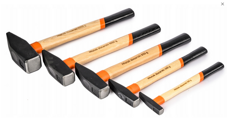 Zestaw młotków ślusarskich drewniany trzonek 100g-2000g 5 szt FALON-TECH