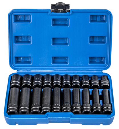 Sześciokątne nasadki udarowe 1/2" 10-19mm 20el FALON-TECH