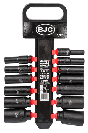 Klucz pneumatyczny udarowy do kół 1/2 mocny 1850Nm nasadki 8-32 zestaw BJC