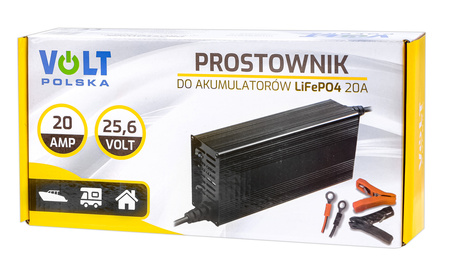Prostownik ładowarka do ładowania akumulatora litowego LiFePo4 20A 24V VOLT POLSKA