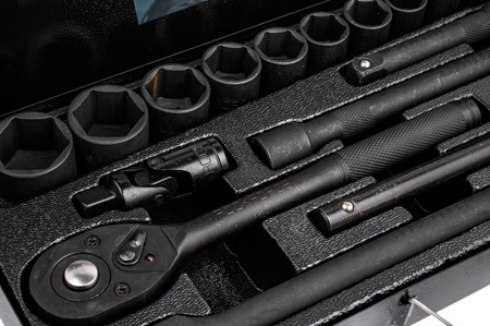 Klucze nasadowe nasadki grzechotka zestaw 1/2" 25el 8-32 mm walizka metalowa ROCKFORCE