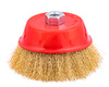 Szczotka druciana do szlifierki miękka mosiądzowana czołowa 125 mm M14 FALON-TECH
