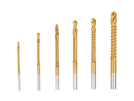 Wiertła frezujące HSS-TiN 3-8mm 6 szt. SILVER