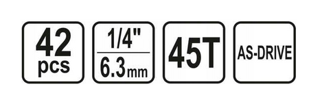 Zestaw narzędziowy 1/4 42szt XS 58641 STOHR YATO