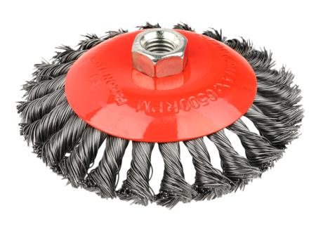 Szczotka druciana drut skręcany Czołowa Boczna M14 125mm GEKO