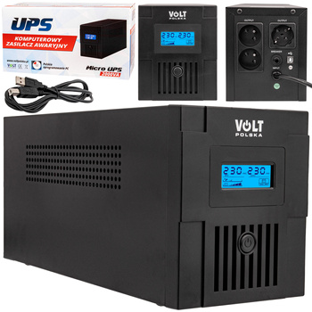 Zasilacz Awaryjny UPS Micro 2000 (2000VA/1200W/2x9Ah) LCD VOLT POLSKA