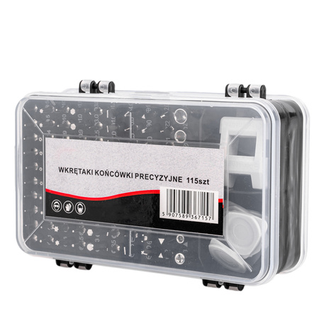 Narzędzia śrubokręty precyzyjne wkrętak bity torx do elektroniki 115 el SILVER