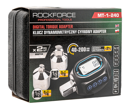 Klucz dynamometryczny adapter elektroniczny cyfrowy 40-200 Nm 1/2" ROCKFORCE