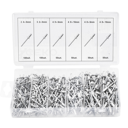 Zestaw nitów nity aluminiowe zrywalne nit do nitownica ręczna 400szt FALON-TECH
