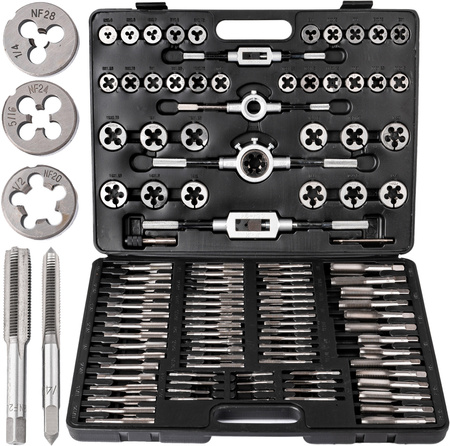 Zestaw narzynki gwintowniki kalibrowniki metryczne 110 szt M2-M18 walizka SCHEPPACH