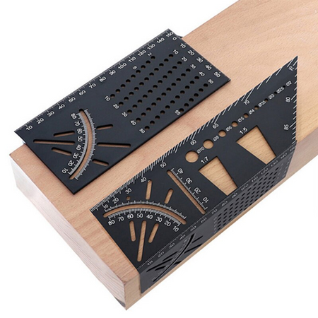 Kątownik japoński aluminiowy stolarski 3D przymiar miara miarka linijka FALON-TECH