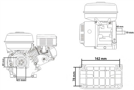 Silnik spalinowy GX160 OHV do zagęszczarki agregatu pompy wałek 19 mm 7 Km MAR-POL