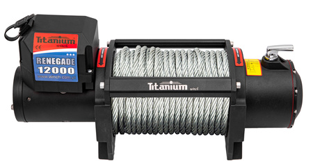 Wyciągarka wciągarka do lawety 12000 lbs 12V 5,5 T lina stalowa 2x pilot TITANIUM WINCH