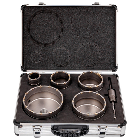 Zestaw otwornice do betonu SDS Plus 6 sztuk (walizka) SILVER