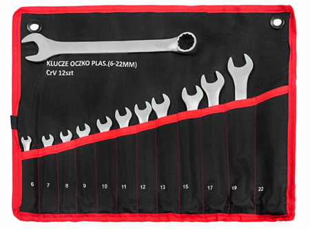 Zestaw klucze nasadowe 108szt. + płasko-oczkowe 12szt. 6-22mm (płachta)