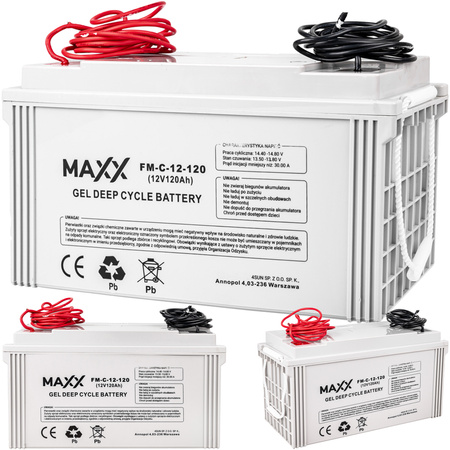 Akumulator solarny do fotowoltaiki ups deep cycle gel przewody 12v 120ah 4SUN