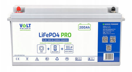 Akumulator LiFePo4 BMS 200Ah 12V 200A mata grzewcza VOLT POLSKA