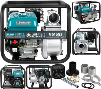 Pompa spalinowa do wody czystej motopompa ogrodowa KS80 7kM 1000l / min Konner&Sohnen KS