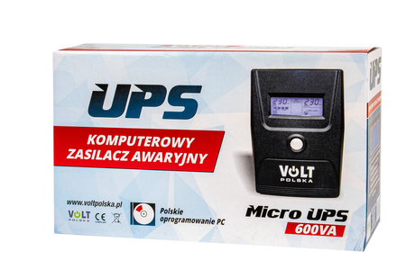 Zasilacz Awaryjny UPS Micro 600 (600VA/360W/7Ah) LCD VOLT POLSKA