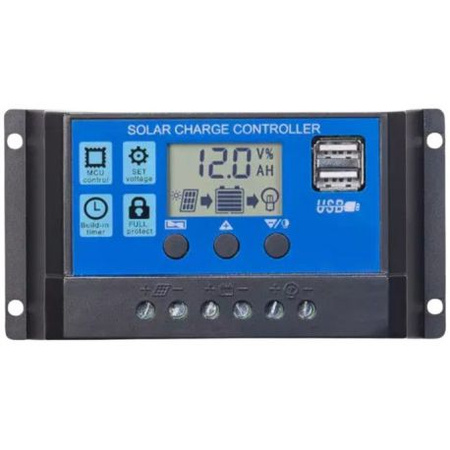 Regulator napięcia paneli ładowania solarnych PWM 12V/24V 10A LCD 4SUN