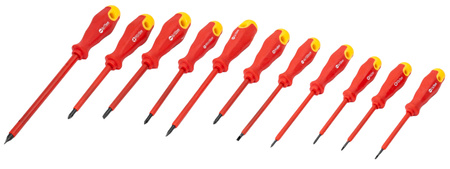 Specjalistyczne wkrętaki śrubokręty izolowane zestaw 11 szt. +walizka FALON-TECH