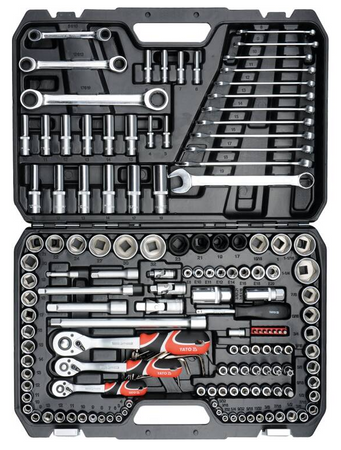 Zestaw narzędziowy klucze nasadowe wkrętaki bity 150el YT-38811 YATO