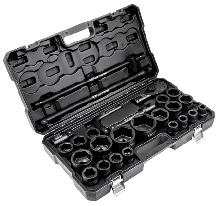 Zestaw klucze nasadowe udarowe 3/4" + 1" 26el. JCB
