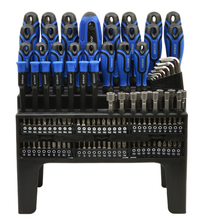 Zestaw śrubokrętów wkrętaków bity klucze nasadki imbusy torx z magnesem 122el GEKO