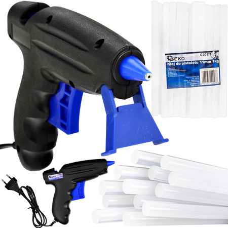 Pistolet do kleju klejenia na gorąco 280°C 11mm + klej bezbarwny 1 kg GEKO