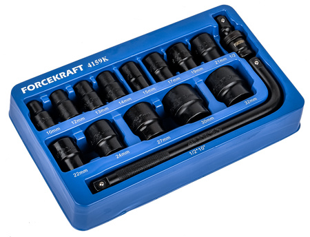 Profesjonalny zestaw nasadek udarowych 1/2" 10-32mm FORCEKRAFT