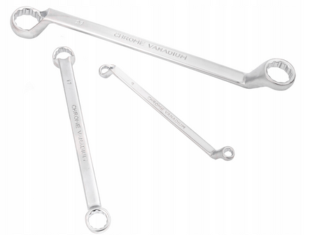 Klucze oczkowe gięte 6-32 mm zestaw kluczy 12 el SILVER