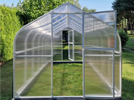 Szklarnia ogrodowa poliwęglan premium plus 250x600 15m2 kolor biały PTF