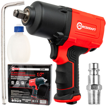Klucz pneumatyczny udarowy kompozytowy 1/2" 1450Nm + akcesoria FORCEKRAFT