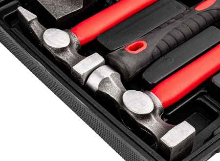 Narzędzia blacharskie 7 el. młotki kowadełka zestaw GEKO