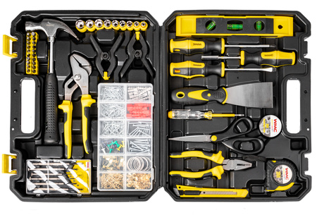 Zestaw narzędziowy klucze nasadowe wkrętaki bity nasadki walizka 650 elem. WMC