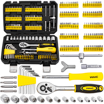 Zestaw kluczy nasadowych i bitów 1/4" 130 el TORX HEX PZ PH WMC