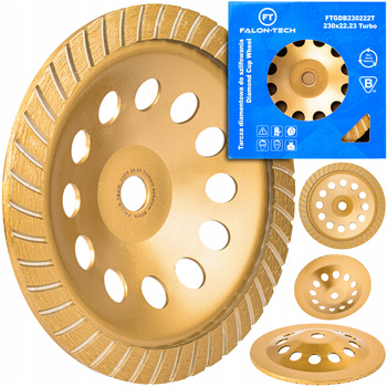 Tarcza diamentowa do szlifowania betonu garnkowa turbo 230mm M14 FALON-TECH