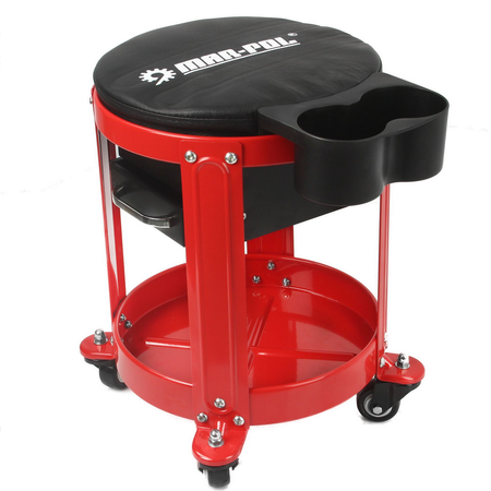 Taboret warsztatowy stołek z szufladami regulowany MAR-POL