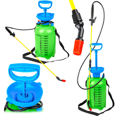 Opryskiwacz ciśnieniowy rozpylacz ogrodowy ręczny 5l sprayer długa lanca FALON-TECH