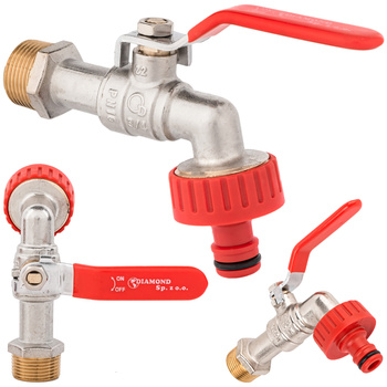 Zawór kulowy czerpalny 3/4" z szybkozłączką DIAMOND