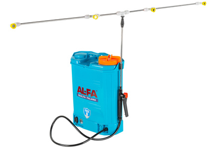 Opryskiwacz akumulatorowy ciśnieniowy plecakowy elektryczny 5 dysz 16L AL-FA