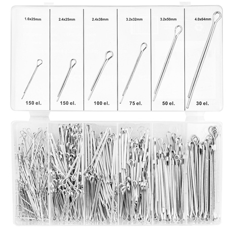 Zestaw zawleczek przetyczek zawleczki 555 sztuk spinek TRADE HOUSE