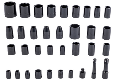 Nasadki udarowe 1/2" 3/8" adaptery 35 elementów FALON-TECH