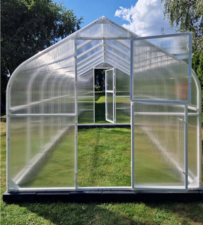 Szklarnia ogrodowa poliwęglan premium plus 250x400 10m2 kolor biały PTF